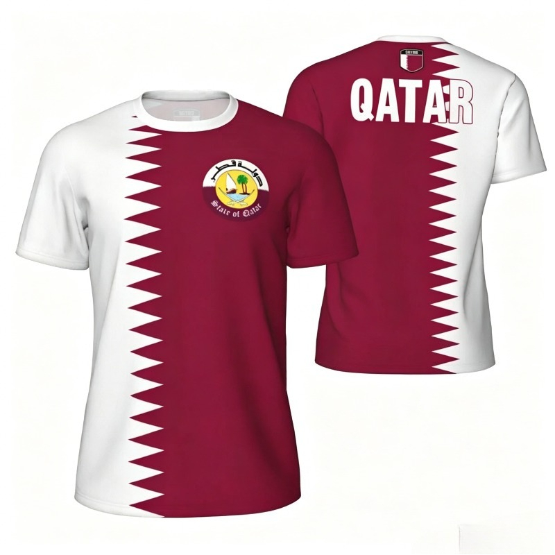 3D Printing Qatar - Sports Mesh T-shirt Qatar Flag For