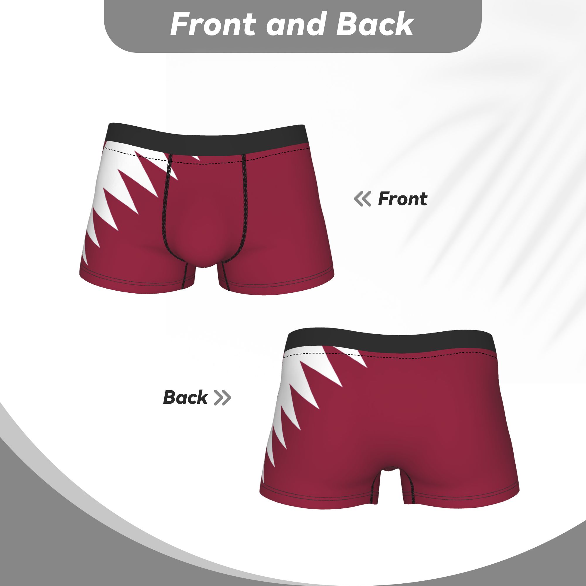 Qatar Flag Emblem Underwear  N - 3D Printing Qatar incelemesi ve fiyatı