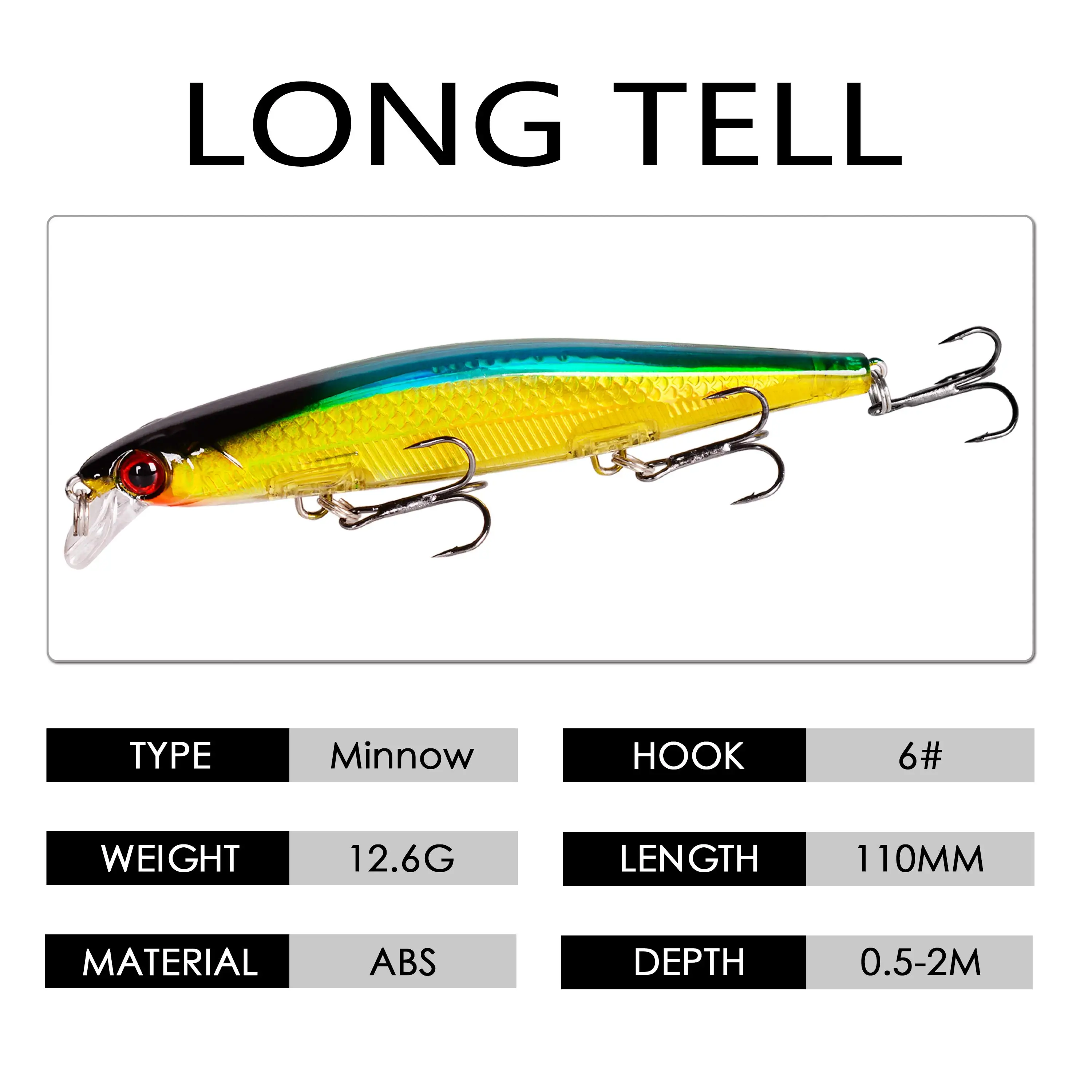 11cm 12.9g Minnow Fishing Lure - 3D Printing Lure incelemesi ve fiyatı