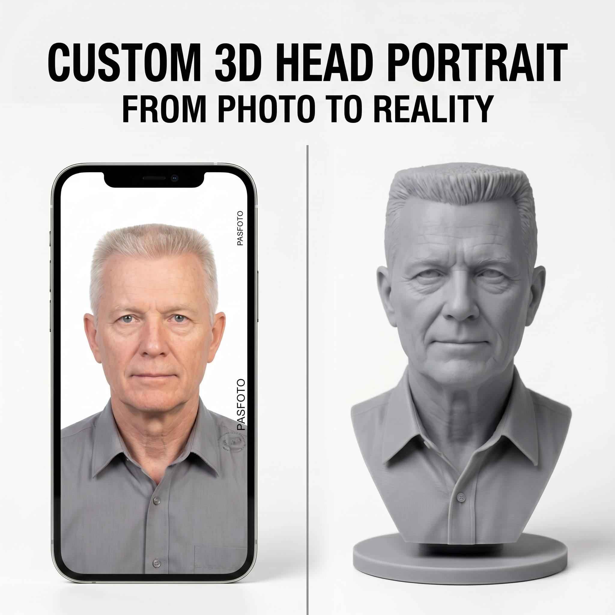 Personalized 3D Printed Bust F - 3D Printing Liquid incelemesi ve fiyatı