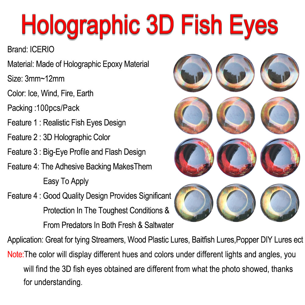 ICERIO 100PCS  Holographic 3D  - 3D Printing Lure incelemesi ve fiyatı