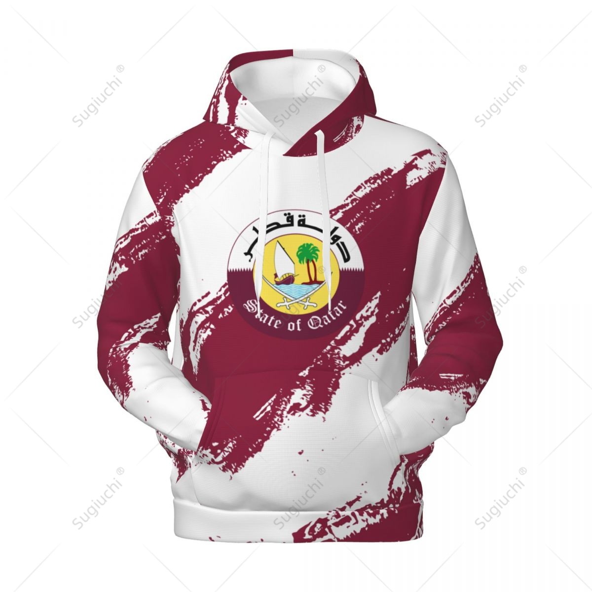 Unisex Qatar Flag Color Hoodie - 3D Printing Qatar incelemesi ve fiyatı