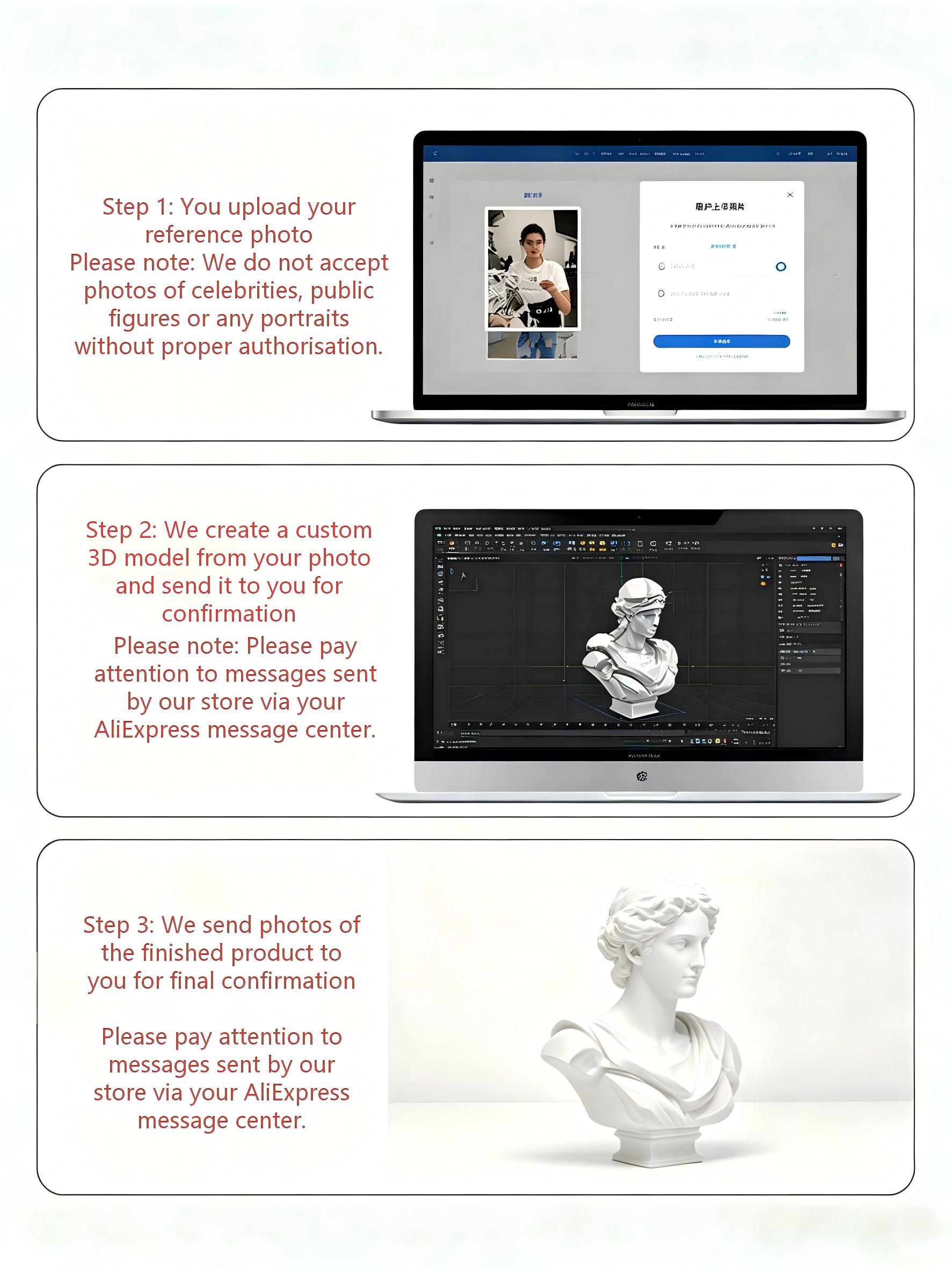 Custom 3D Bust Figurine, Perso - 3D Printing Liquid incelemesi ve fiyatı